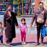 Families in Seattle's Chinatown During the Pandemic 11x14 on metal